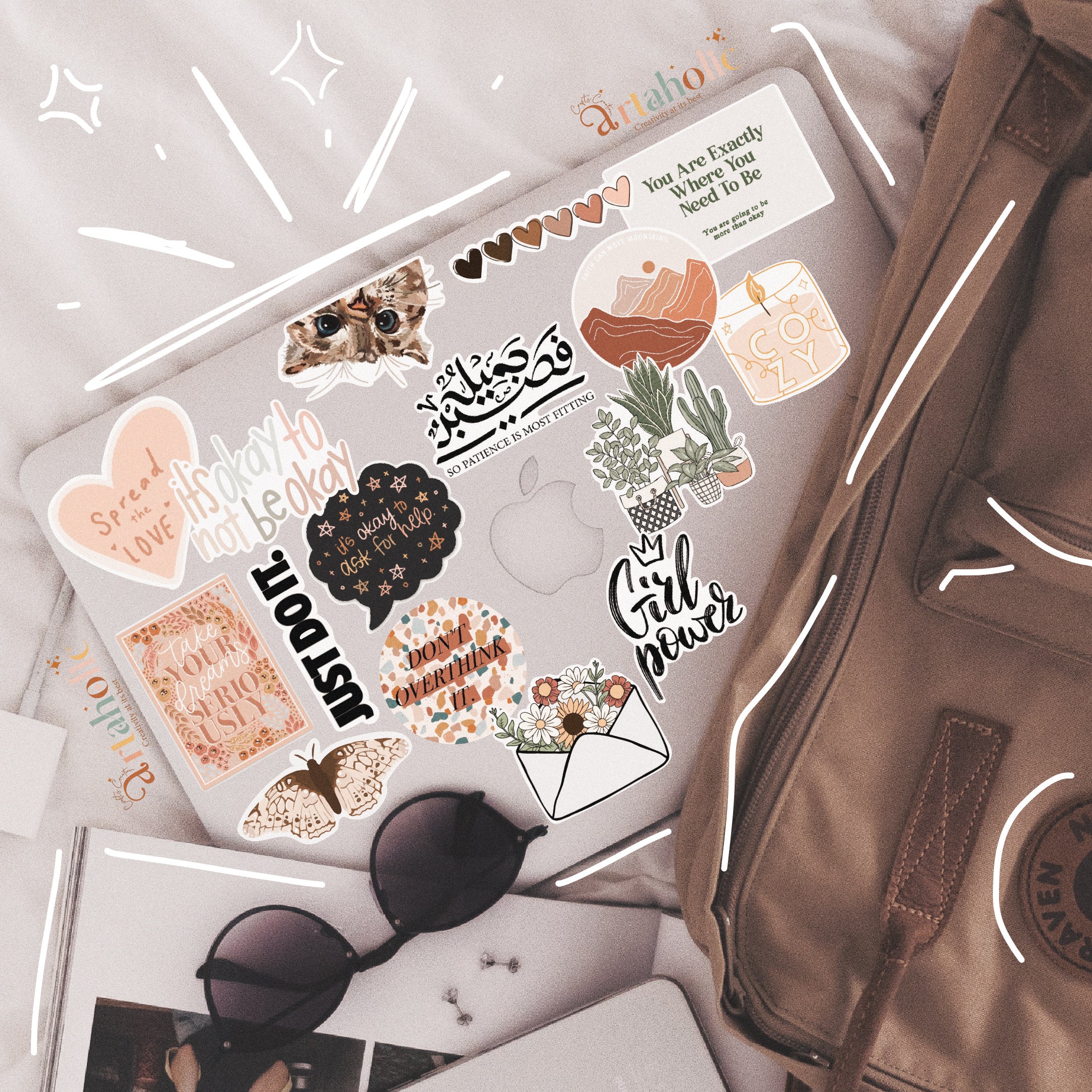 Stick’n’Vibe™ Stickers – Set of 16 Sticker (04)| Artaholic