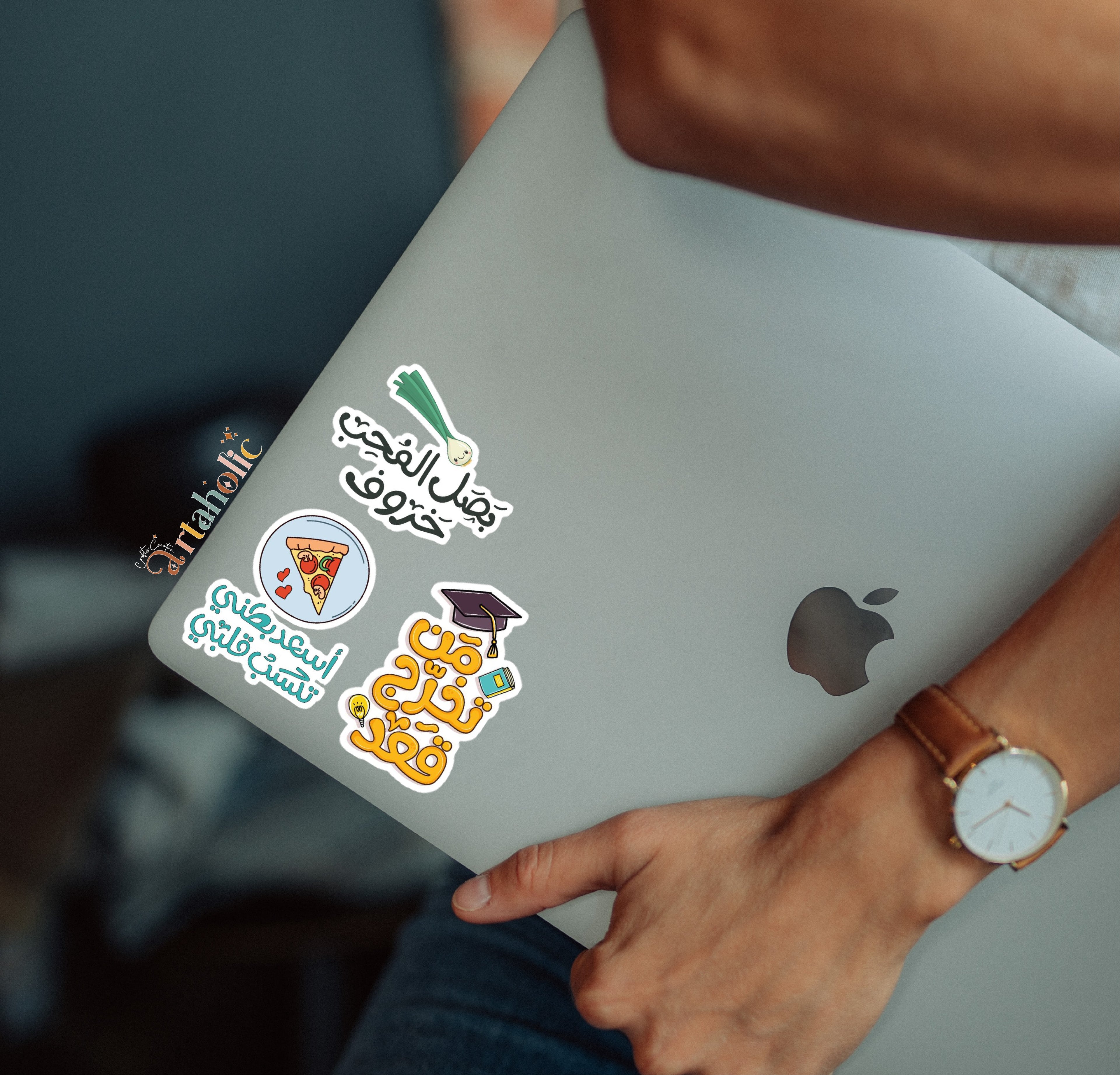 Stick’n’Vibe™ 3-Pcs of Arabic Quote Stickers – Motivational & Aesthetic Designs (03) | Artaholic