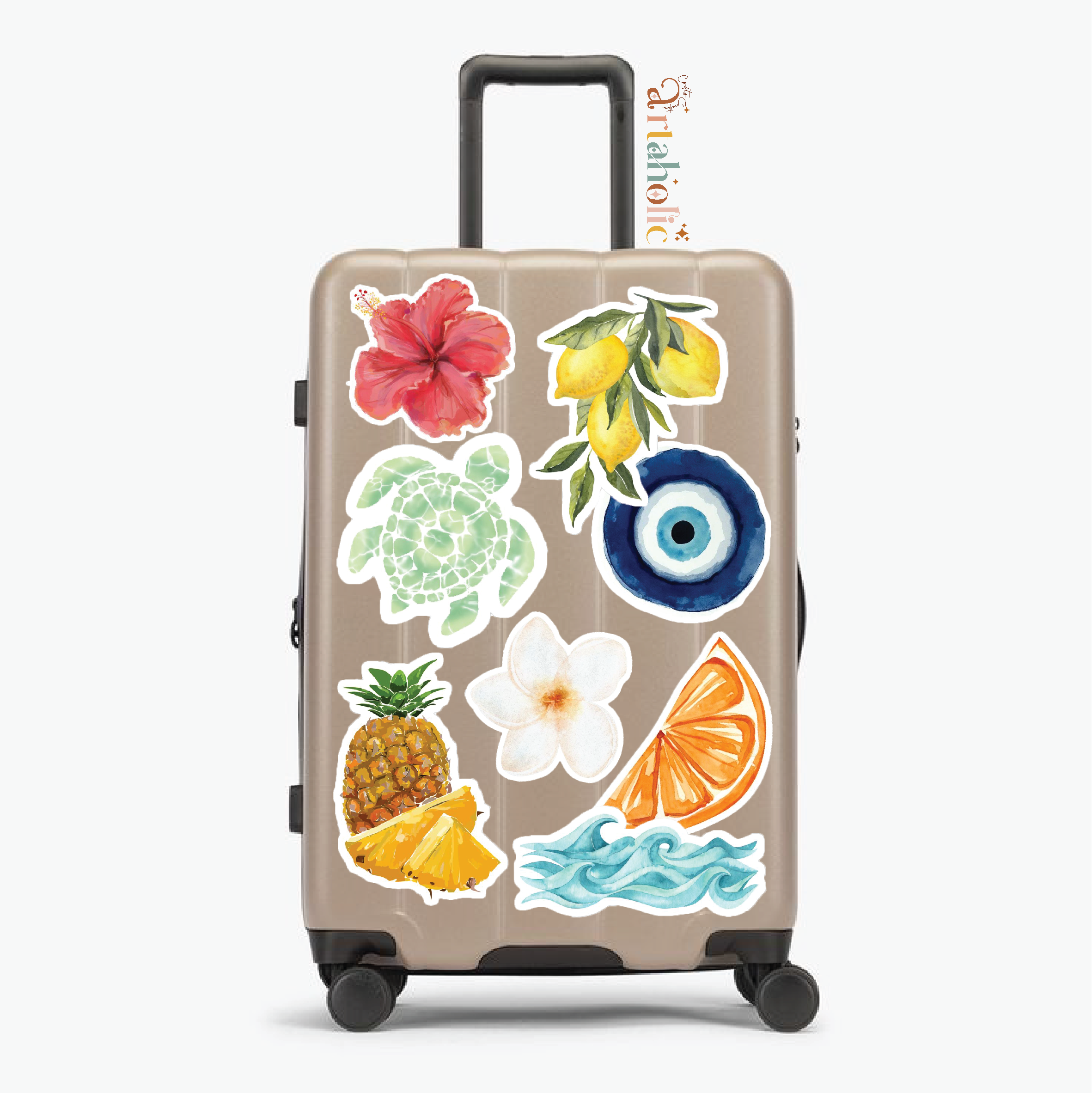 Stick’n’Pack™ Luggage & Suitcases Stickers (Summery)| Artaholic