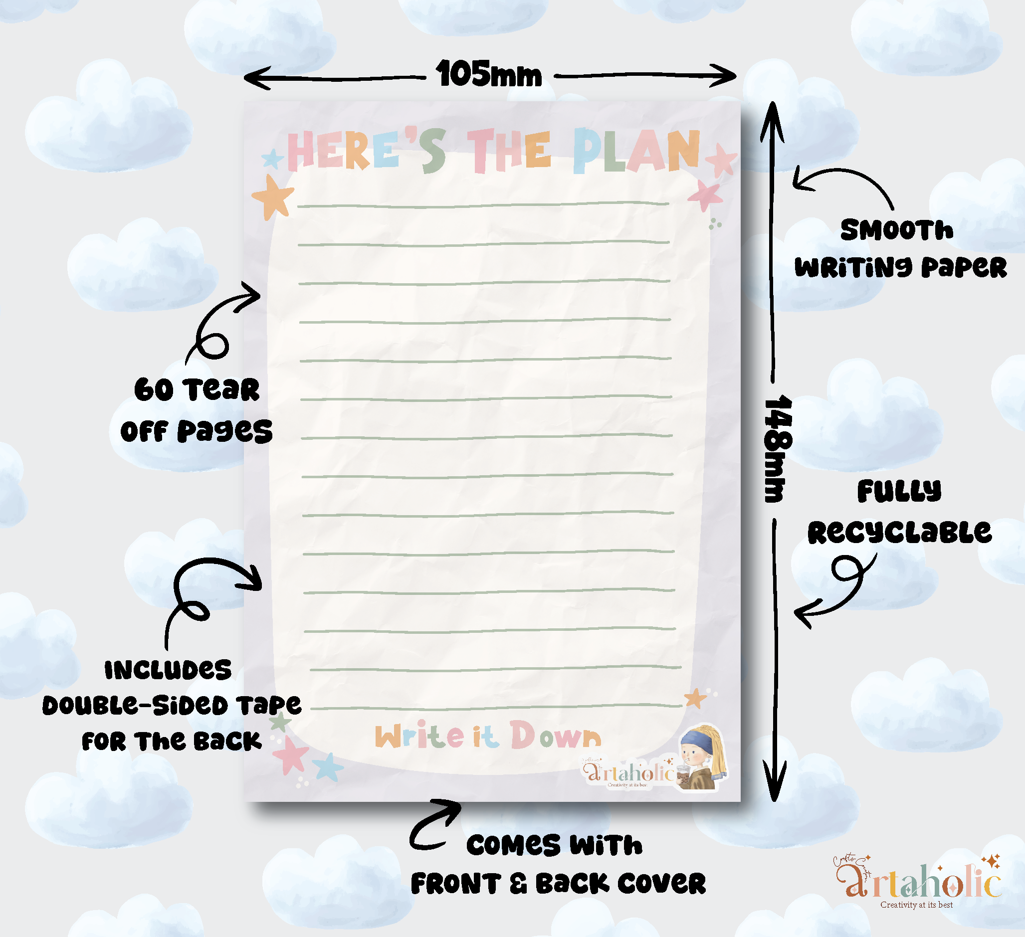 Writaholic™ – Notepads for Writing, Doodling & Everyday Notes - Here's the plan | Artaholic