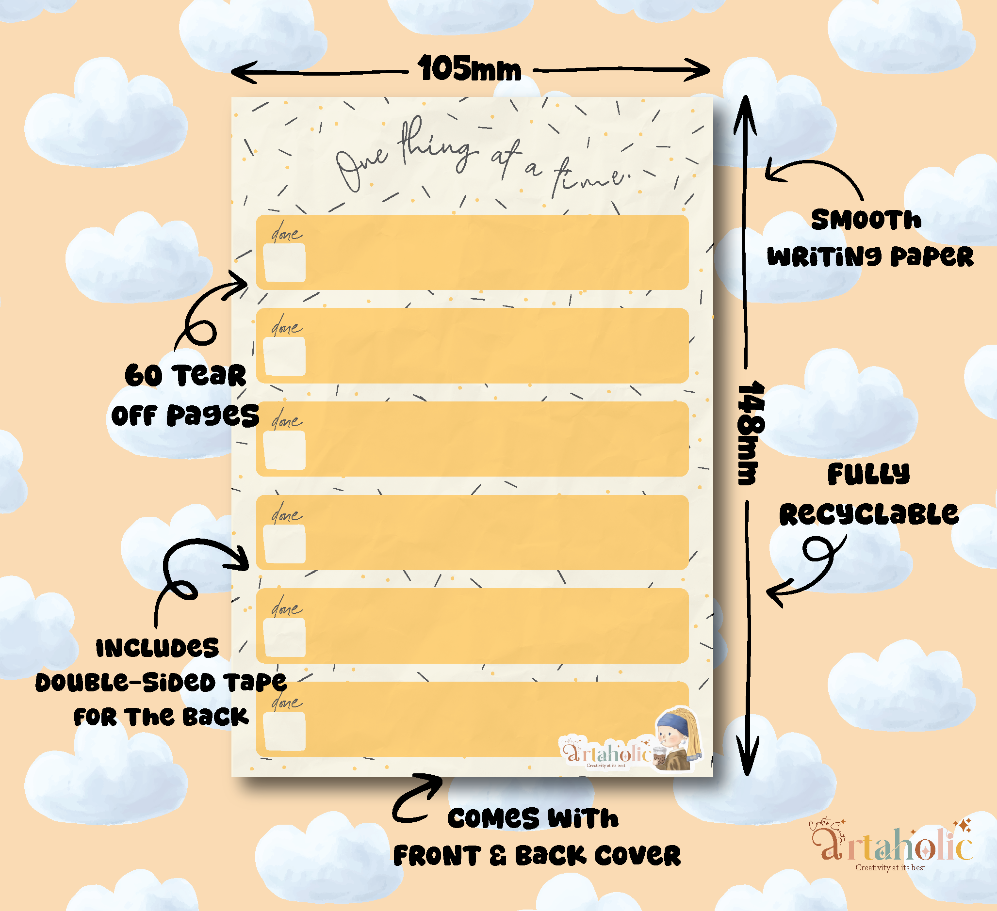 Writaholic™ – Notepads for Writing, Doodling & Everyday Notes - One thing at a time | Artaholic